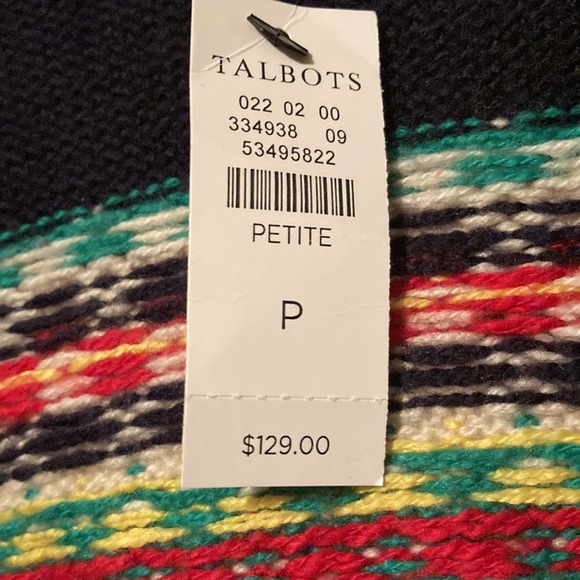 Talbots Women's Petite Fair Isle Cardigan NEW - Picture 4 of 6